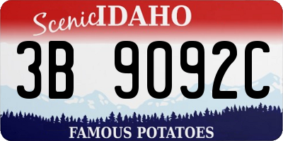 ID license plate 3B9092C