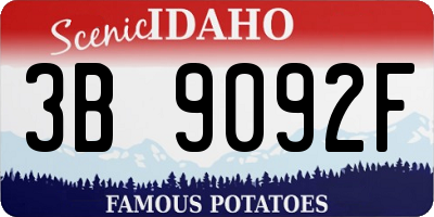 ID license plate 3B9092F