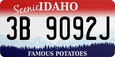 ID license plate 3B9092J
