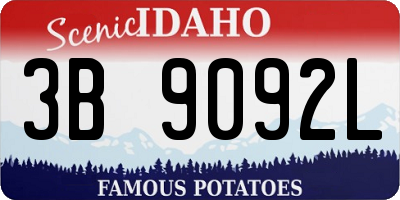 ID license plate 3B9092L