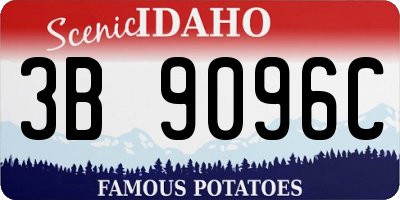 ID license plate 3B9096C