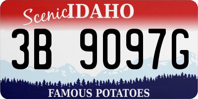 ID license plate 3B9097G
