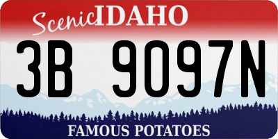 ID license plate 3B9097N