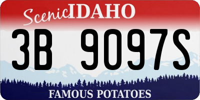 ID license plate 3B9097S
