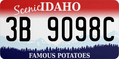 ID license plate 3B9098C