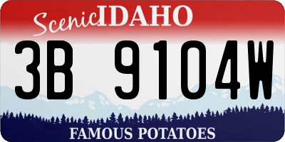 ID license plate 3B9104W