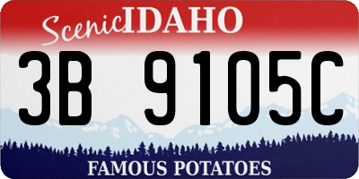 ID license plate 3B9105C