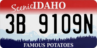 ID license plate 3B9109N