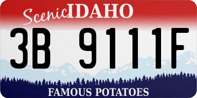 ID license plate 3B9111F
