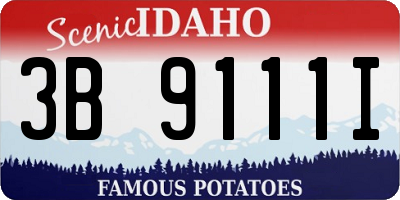 ID license plate 3B9111I