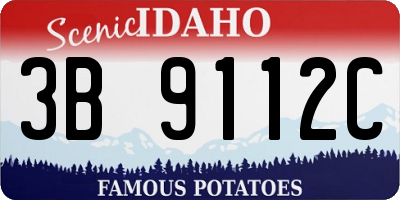 ID license plate 3B9112C