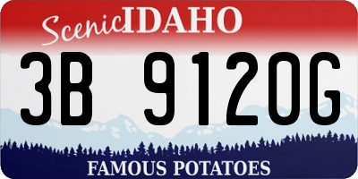 ID license plate 3B9120G