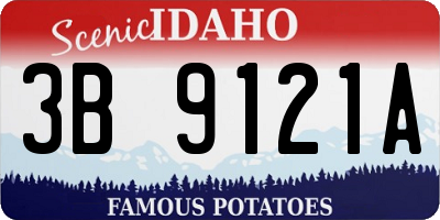 ID license plate 3B9121A