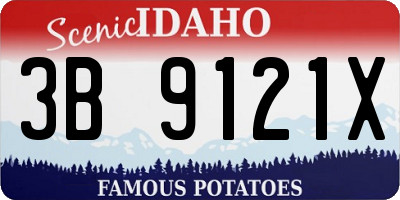 ID license plate 3B9121X