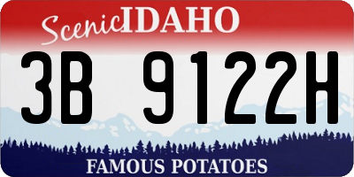 ID license plate 3B9122H