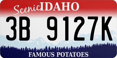 ID license plate 3B9127K