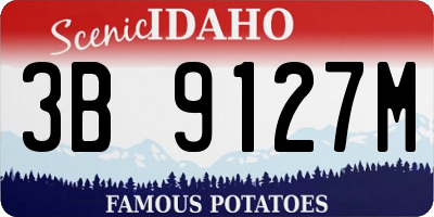 ID license plate 3B9127M