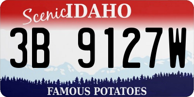 ID license plate 3B9127W