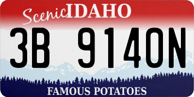 ID license plate 3B9140N