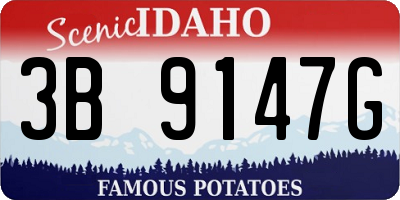 ID license plate 3B9147G