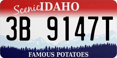 ID license plate 3B9147T