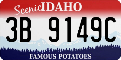 ID license plate 3B9149C