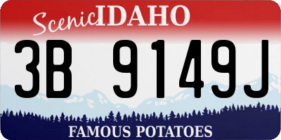 ID license plate 3B9149J