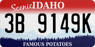 ID license plate 3B9149K