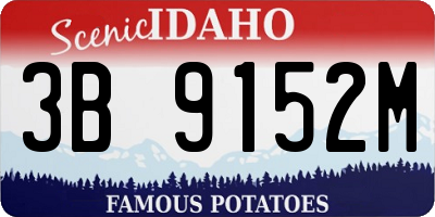 ID license plate 3B9152M