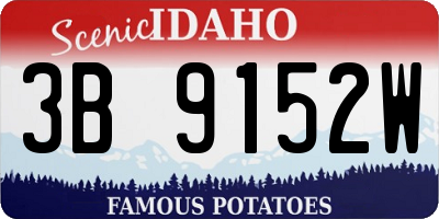 ID license plate 3B9152W