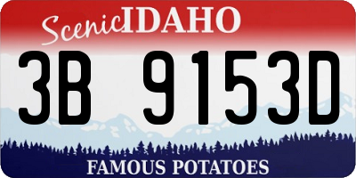 ID license plate 3B9153D
