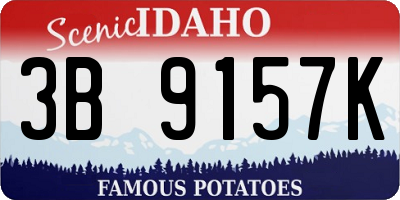 ID license plate 3B9157K