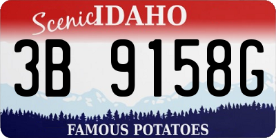 ID license plate 3B9158G