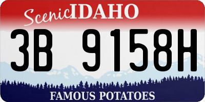 ID license plate 3B9158H