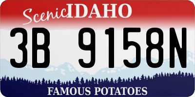 ID license plate 3B9158N
