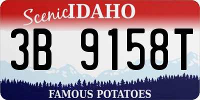 ID license plate 3B9158T