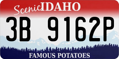 ID license plate 3B9162P