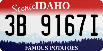 ID license plate 3B9167I