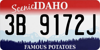 ID license plate 3B9172J
