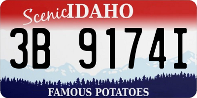 ID license plate 3B9174I