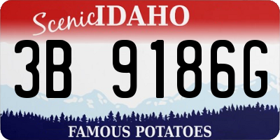 ID license plate 3B9186G