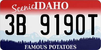 ID license plate 3B9190T