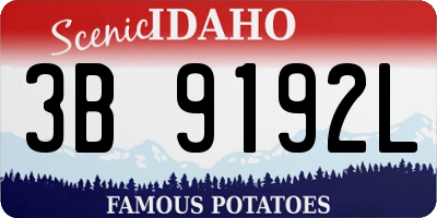ID license plate 3B9192L