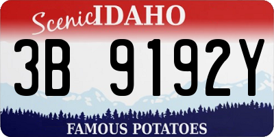 ID license plate 3B9192Y