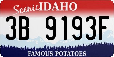 ID license plate 3B9193F