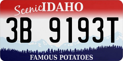 ID license plate 3B9193T