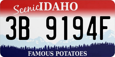ID license plate 3B9194F