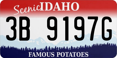 ID license plate 3B9197G