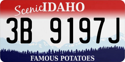 ID license plate 3B9197J