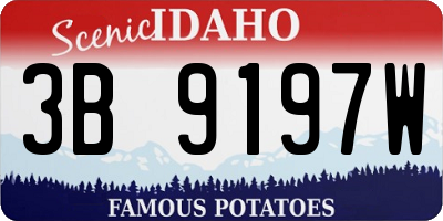 ID license plate 3B9197W